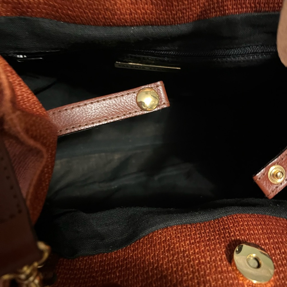 Valerie Stevens Straw woven leather shoulder strap dual carry  Bag - Picture 7 of 14